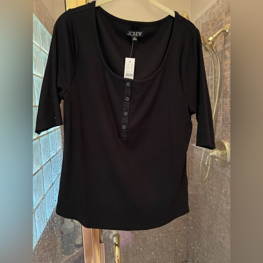 J Crew NWT vintage rib Henley. Size XL.